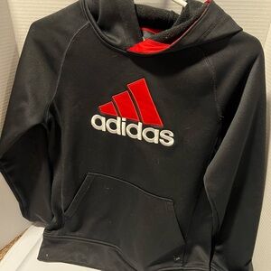 Adidas Kids Hoodie in Black with Red Logo
